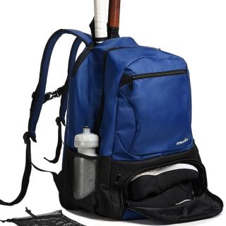 Athletico Premier Tennis Backpack - Tennis Bag Holds 2 Rackets in Padded Compartment | Separate Ventilated Shoe Compartment | Tennis Bags for Men or Women (Blue)