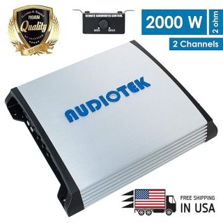 Audiotek AT920S 2000W 2 Channel Class A/B 2 Ohm Stable Car Audio Stereo Amplifier w/LED Indicator