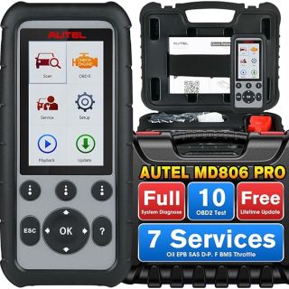 Autel MaxiDiag MD806 PRO OBD2 Scanner: Full Systems Diagnostic Scan Tool w/Live Data Oil Reset BMS SAS Throttle A/F EPB D-P.F, AutoScan, Up of MD808 MD806 MD805 MD802, Free Update, Data Print