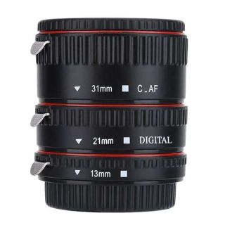 Auto Focus Macro Extension Tube Set, Tosuny Metal Auto Focusing Macro Extension Lens Adapter Tube Rings Set Suitable for EF Mount