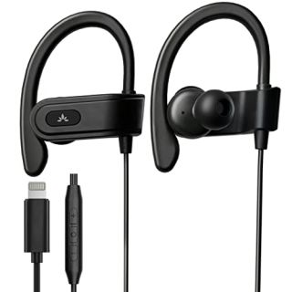 Avantree L171 - Over Ear Lightning Headphones Wired for iPhone, MFi Certified Earbuds, in Line Mic for Clear Calls, Good Sound & Comfortable, Ideal for Sports, Compatible with iPhone 14 13 12 11