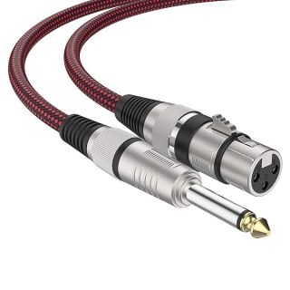 Buy BIFALE 15ft XLR to 1/4 TS Microphone Cable 2-Pack | Durable Nylon Braided Heavy Duty 6.35mm Mono Jack