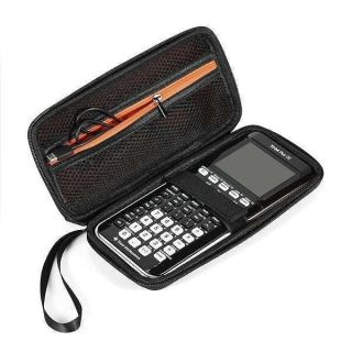 BOVKE Hard Graphing Calculator Case Compatible with Texas Instruments TI-84 Plus CE/TI-84 Plus/TI-83 Plus CE/Casio fx-9750GII, Extra Zipped Pocket for USB Cables, Manual, Pencil, Ruler, Black