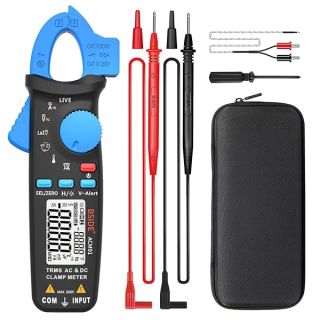 BSIDE DC Amp Clamp Meter 1mA Current True RMS Auto-Ranging 6000 Counts Digital Ammeter Hz Temperature Capacitance Live Check V-Alert Low Impedance Voltage Tester with Back Clip