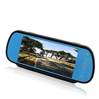 BW 7 Inch 16:9 TFT LCD Widescreen Car Monitor Car Rear View Mirror with Touch Button, HD 800(W)x 480(H) Resolution, Two Ways of Video input