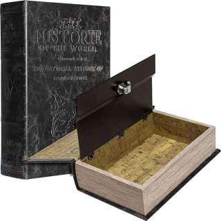 Barska Antique Book Lock Box with Key Lock, black