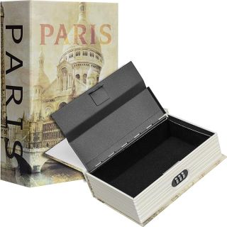 Barska Portable Diversion Book Safe Secret Hidden Storage Lock Box - COMBO PARIS