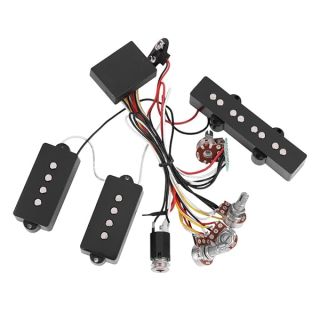 Bass Pickups,Guitar Bass Pickup,3 Band Active & Passive EQ Equalizer Electric Bass Preamp Circuit Pickup Replacement for Active Bass Pickup Bass Guitar Wiring Harness Bass Pickups