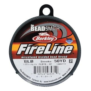 Beadsmith Fireline - Braided Bead Thread - Smoke - 50 Yards (8lb Test)