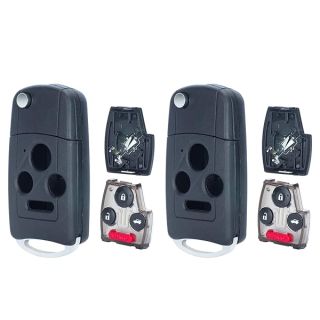 Beefunny 4B Flip Remote Key Shell Case for Honda Accord, Civic, Pilot - Durable Key Fob with Button Pad