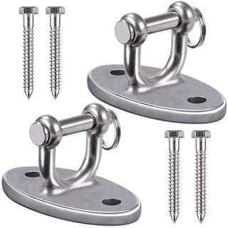 BeneLabel Wall Ceiling Mounts for Suspension Training - Heavy Duty Stainless Steel Brackets for Yoga Swing, Hammock, Resistance Band, Battle Rope - Indoor & Outdoor Use - Set of 2 with Screws