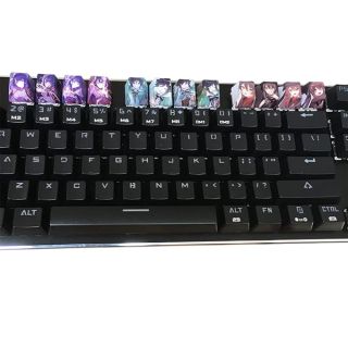 Benemate 12 keycap Set, 5-side Dye-subbed PBT Keycaps, R4 Keycaps, DIY Cherry Profile Keycaps for Gaming Mechanical Keyboard, Genshin Impact Raiden Shogun Hutao Venti