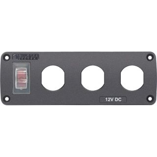 Blue Sea Systems 4367 Water-Resistant Accessory Panel - 15A Circuit Breaker, 3x Blank Apertures