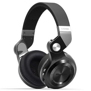 Bluedio T2 Plus Turbine Wireless Bluetooth Headphones with Mic/Micro SD Card Slot/FM Radio (Black)