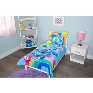 Blue's Clues 4-Piece Toddler Bedding Set: Comforter, Sheets & Pillow Case - Fun Character Design for Kids' Beds