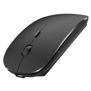 Bluetooth Mouse for iPad Pro iPad Air Rechargeable Bluetooth Wireless Mouse for MacBook pro MacBook Air Mac Laptop Chromebook Windows Laptop Desktop Computer HP PC DELL (Black)