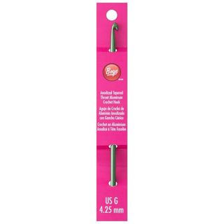 Boye 332621800GM Aluminum Crochet Hook, Size G, 4.25 mm, 6'', Pink