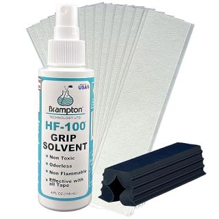 Brampton Complete Golf Grip Kit for Golf Club Regripping (2"x9" Golf Grip Tape Strips) - Makes Golf Grip Repair Safe and Easy - Non-Toxic, Non-Flammable, and Odorless Golf Grip Solvent