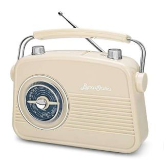 ByronStatics Portable AM FM Radio - Vintage Retro Design, Best Reception, Long Battery Life, Cream Color