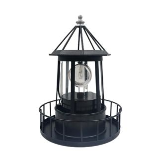 CALIDAKA LED Solar Powered Lighthouse,360 Degree Rotating Lamp Waterproof Garden Smoke Towers Statue Lights for Outdoor Garden Pathway Patio Courtyard Decoration