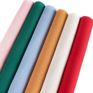 CANFOISON 6-Piece Aida Cloth Set - 14 Count Cross Stitch Fabric in 6 Colors, 12x18 Inches