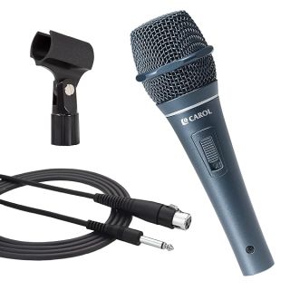 CAROL Sigma-plus3 Karaoke Microphone - Supercardioid Dynamic Mic for Singing, Handheld Microphones, with 14.8ft Detachable XLR to 1/4" Cable, On/Off Switch with Mic Clip (?-Plus3)