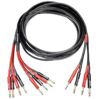 CESS-106-6f Bi-Wire Banana Plug Splitter Speaker Cable, 2 Banana Plugs to 4 Banana Plugs, 12 Gauge, 2-Channel (6 Feet)