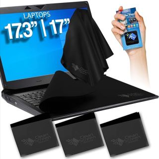 CLEAN SCREEN WIZARD WizDustCover 17” XXL Screen Protective Cloth Cover/Keyboard Cover and Cleaning Compatible with Laptops Computers 17 and 17.5 inches, 3 Pack in MultiSize