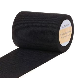 COTOWIN 3-inch Wide Black Heavy Stretch High Elasticity Knit Elastic Band 3 Yards