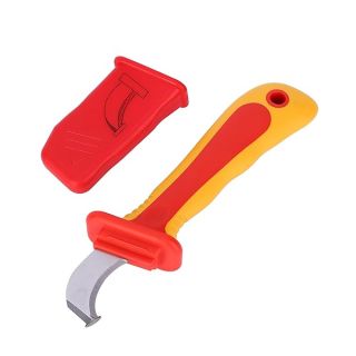 Cable Knife Stripping Tool,Insulation Electrician Knife Insulation Cable Stripper Dismantling Knife Cable Knife Anti-Magnetic Fast Strip Cable Stripper Cutter, 1000V Insulated