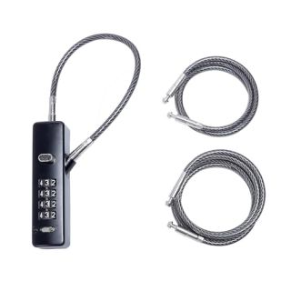 Cable Locks with Combination, Steel Cable Rope 4-Digit Combination Lock with 3 Cables for Bikes, Lockers, File Cabinets, Wardrobes, Small Fences, Cabinet Lock,Combination Padlock,Refrigerator Door