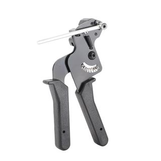 Cable Tie Tool, 65 Manganese Steel Stainless Steel Fastening Cable Tie Gun Tension Wire Fastening Automatic Tensioner Cutter Tool, Cutting Width within 12mm, Black, 8.27 x 4.72 x 0.47inch