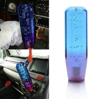 Car manual shifter crystal bubble shift knob crystal gear shift head Specification: blue + purple, 10CM (adaptation: 8MM1.25; 10MM1.25; 10MM1.5)