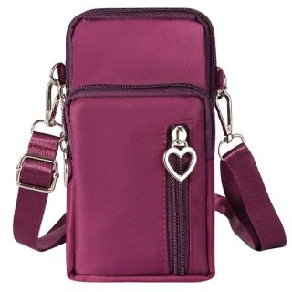 Cell Phone Purse Crossbody Bag Sport Armband for iPhone 14 13 12 Pro Mini 11 XR 8 Samsung Galaxy S23 S22 S21 S20 S10 Plus A54 (Purple)