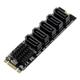 ChenYang M.2 B+M-Key SATA to 5 SATA 3.0 Port Multiplier Adapter - JMB575 Chipset for Easy Hard Drive Expansion