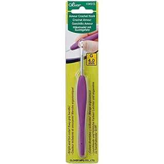 Clover 1045/G Purple Amour Crochet Hook, Size G, 4.0mm