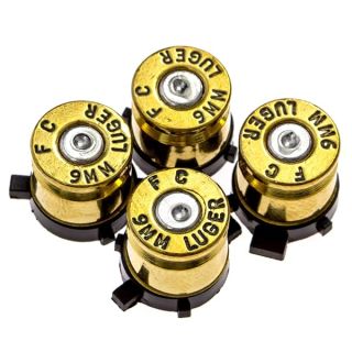 Controller Bullet Buttons for PlayStation PS4 PS5 - Made with Real 9MM Spent Bullet Casings - Includes Tools