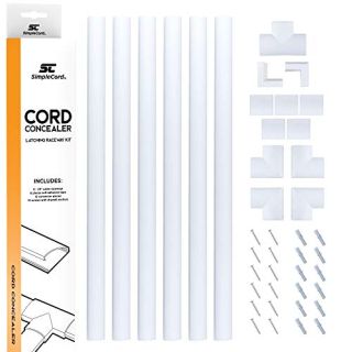 SimpleCord Cord Concealer System: Hide Cables & Wires for Wall-Mounted TVs - Easy Cable Management Kit for Home & Office
