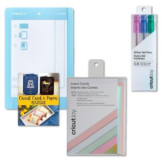 DIY Cricut Joy Bundle: Card Cutting Mat, Glitter Gel Pens & Princess Insert Cards for Holiday, Birthday & Wedding Invitations