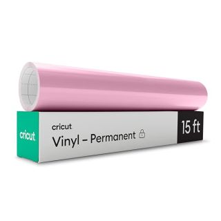 Light Pink Cricut Premium Permanent Vinyl Roll - 12x15 ft, Weather-Resistant & Dishwasher-Safe for DIY Projects