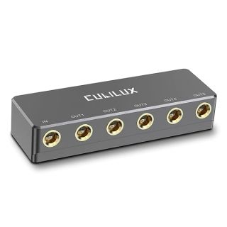 "Cubilux 5-Way 1/4" Audio Splitter: Multiport Aux for Instruments, Headphones & Studio Monitors"