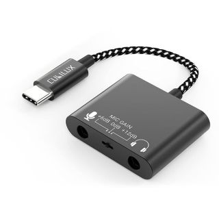 Cubilux USB C Mic Splitter: Enhance Audio with +12dB Gain for Android, iPad, Mac & Windows