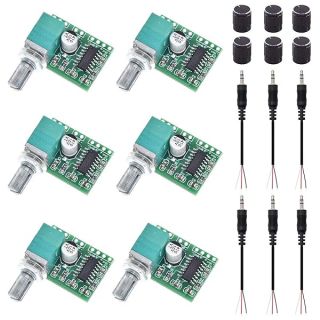 DAOKI 6PCS PAM8403 Digital Power Amplifier Module - 3W Dual Channel with Volume Control & Accessories