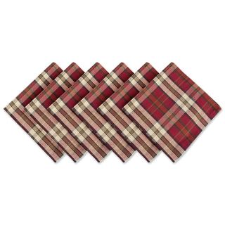 DII Holiday Collection, Christmas Plaid Tabletop, Napkin Set, Campfire