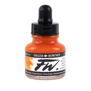 Daler-Rowney FW Acrylic Ink Bottle Flame Orange - Versatile Acrylic Drawing Ink for Artists and Students - Permanent Calligraphy Ink - Archival Ink for Illustrating and More