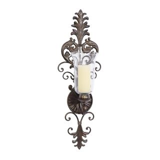 Deco 79 Metal Scroll Wall Sconce Weathered , 10" x 7" x 31", Bronze