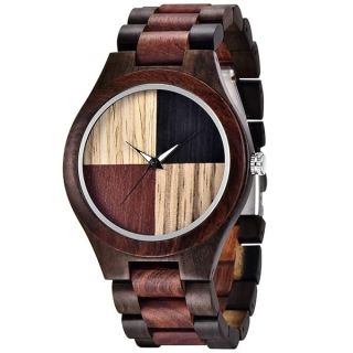 Dentily Wooden Watch Grain Handmade Wooden Watches for Men Creative Lightweight Quartz Mens Watches