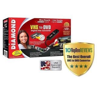 Diamond Multimedia VC500 One Touch VHS to Digital File, DVD Converter with Easy to use Software, Convert, Edit and Save For Win7,8,10,11