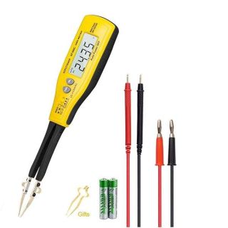 Digital SMD Tester 6000 Counts SMD Meter Handheld Multimeter Tweezer Resistance Capacitance Tester LCR Meters with Spare Test Leads and Pocket Case (Battery Included)