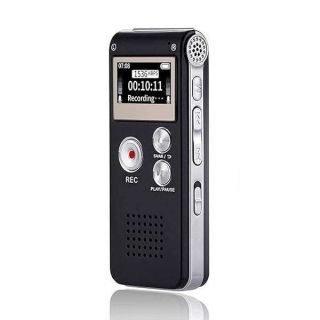 16GB Digital Voice Recorder with Playback - USB Rechargeable Dictaphone for Lectures & Meetings